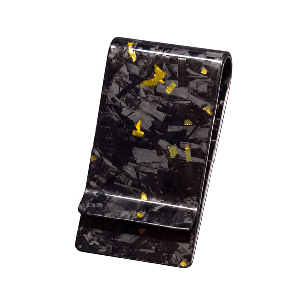Money Clip - Carbono Forjado - Ouro